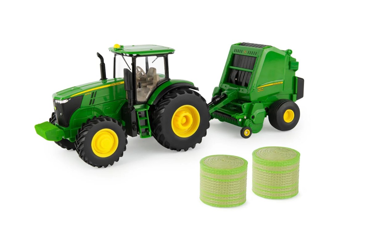 John Deere 7270R with 560R Round Baler Set - 1:32